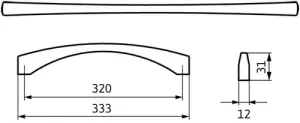 12991 - úchytka 320 mm, antik ocel efekt