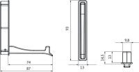 14248 - zápustný věšák 93 mm, nikl jemně broušený 12