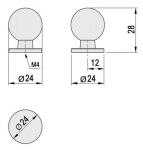 63291 - OLDA knopka 24mm chrom lesklý 62