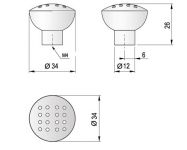 63593 - JARO knopka 34mm nikl satén 62