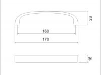 770067 - úchytka rozteč 160mm / Broušený nikl