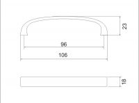 770073 - úchytka rozteč 96mm / Matný broušený ni