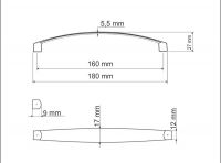 770099 - úchytka rozteč 160mm / Broušený nikl