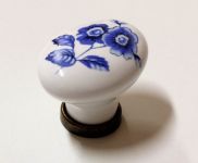 91058 - Knopka porcelánová 25x34/modrá