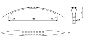 91145 - U031 úchyt 128mm zlatá