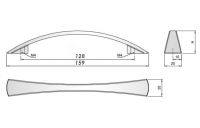 91419 - U025 úchyt 128mm chrom lesk